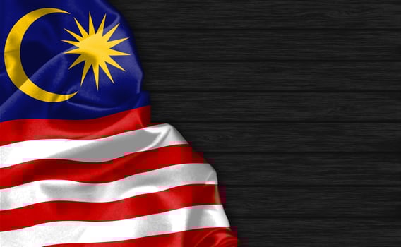 3D Rendering Closeup of Malaysia flag photo