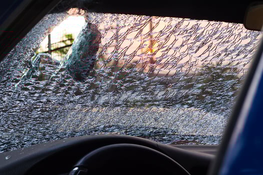 Car windshield cracks. photo