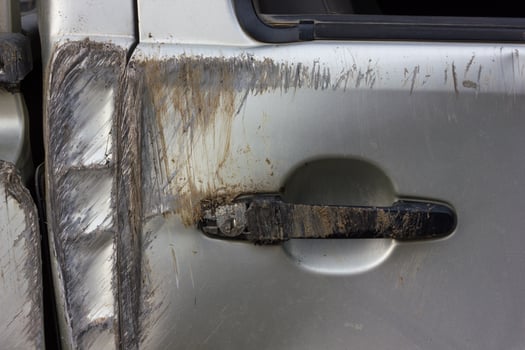Scratches on car doors. photo