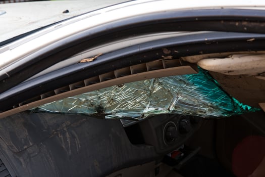 Windshield crack demolished. photo