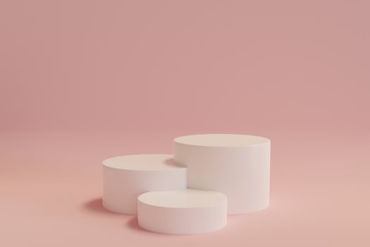 3D rendering scene with podium and abstract background. podium for cosmetic product presentation. photo