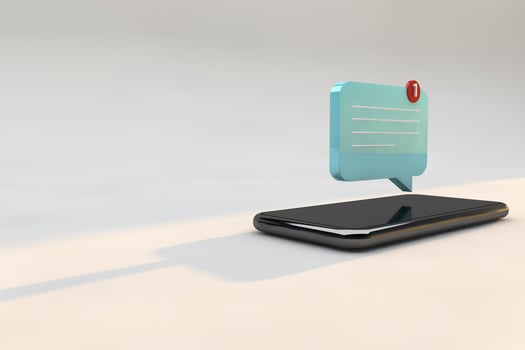 Message notification concept 3D photo