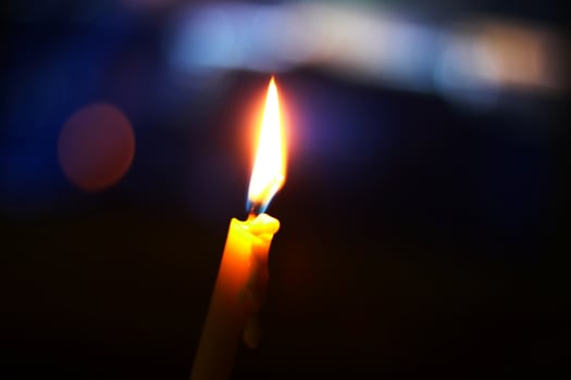 Candle light with bokeh background photo