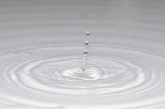 three drops in clear water photo