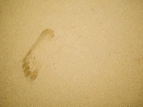 Footprint on the tropical beach photo