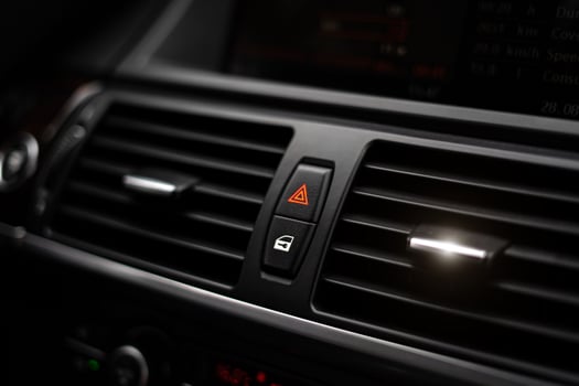 Car emergency light push button. photo