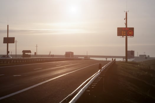 high speed track in the early morning photo