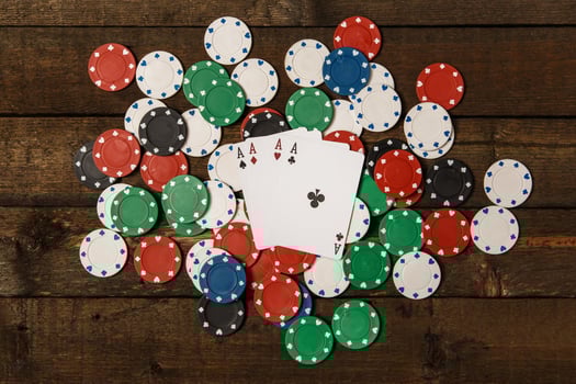 Poker cards and chips photo