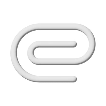 Attach icon 3d isolated on white background Paper art style photo