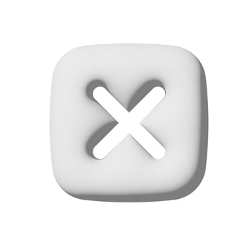 Cancel icon 3d isolated on white background Paper art style photo