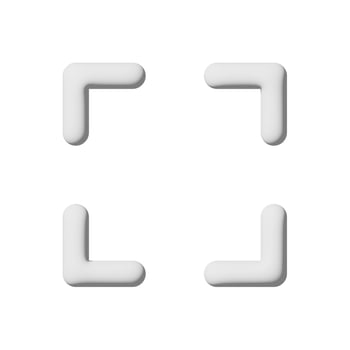 Expand icon 3d isolated on white background Paper art style photo