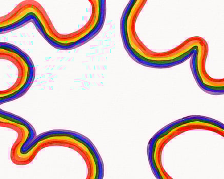 LGBT  Pride month watercolor texture concept. Long rainbow flag isolate on white background. photo