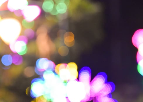 the night lights and colors the rides and the decoration and bokeh light photo