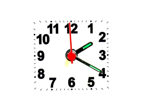 clock showing time on a white background photo
