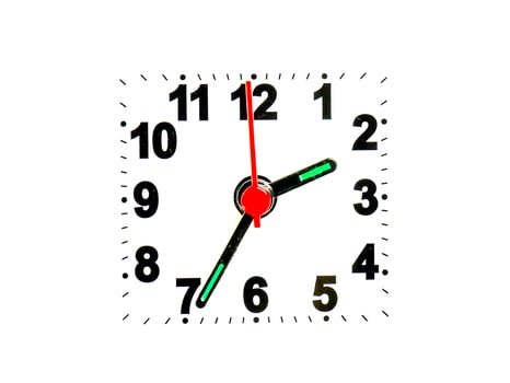 clock showing time on a white background photo