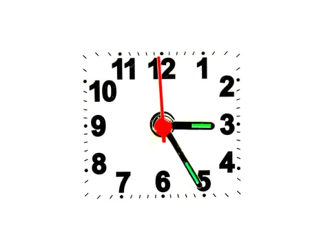 clock showing time on a white background photo