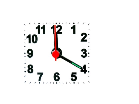 clock showing time on a white background photo
