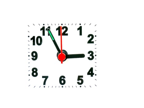 clock showing time on a white background photo