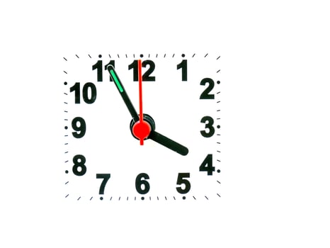 clock showing time on a white background photo