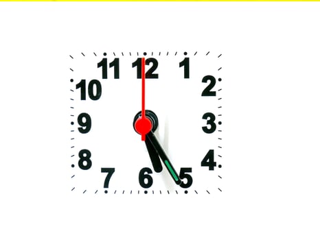 clock showing time on a white background photo