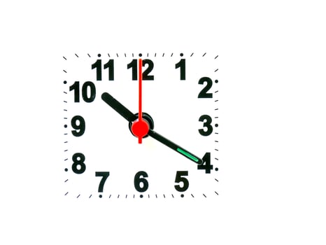 clock showing time on a white background photo