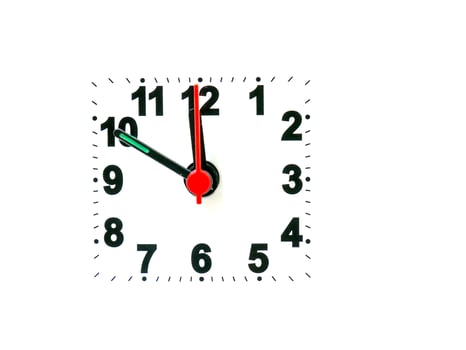 clock showing time on a white background photo