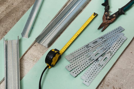 Scissors for metal and measure tape photo