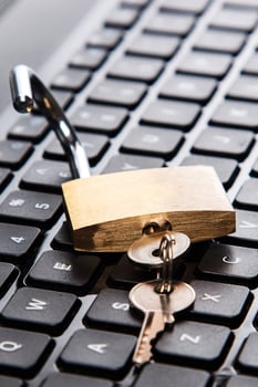 Padlock on keyboard photo
