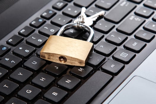 Padlock on keyboard photo