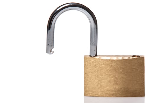 Padlock on white background photo