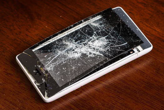 Damaged display on smartphone photo