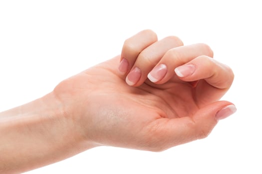 Hand with french manicure photo