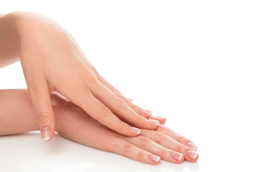 Hands with french manicure photo