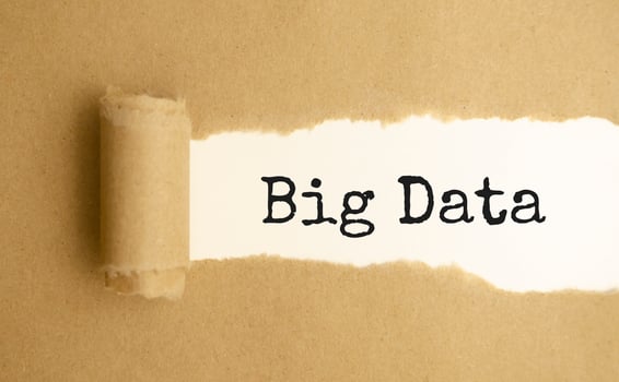 The text Big Data appearing behind torn brown paper photo