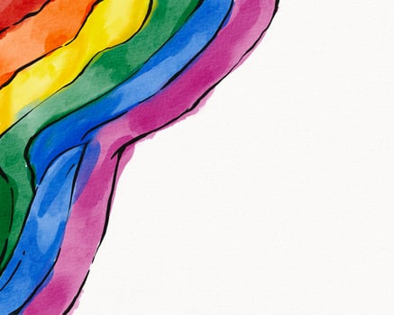 LGBT  Pride month watercolor texture concept. Rainbow flag brush style isolate on white background. photo