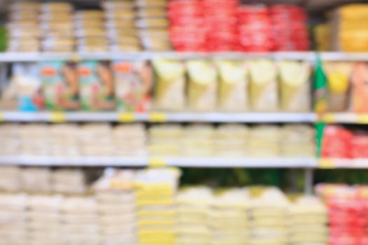 supermarket with rice shelves photo