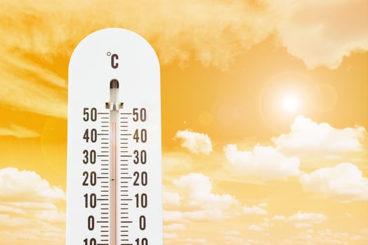 thermometer with hot temperature photo
