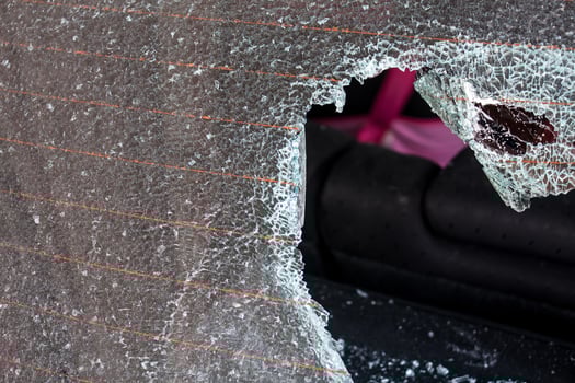 Broken car glass photo