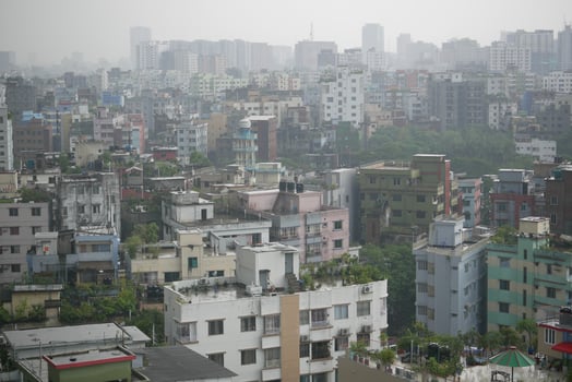 old residential buildings in dhaka city in bangladesh, photo