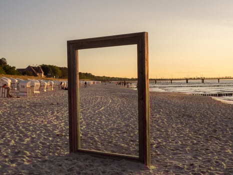 sundown at the beach ofZingst photo