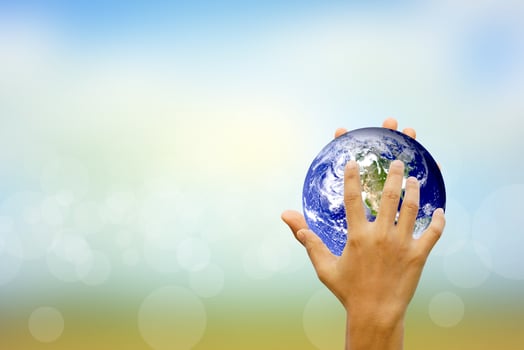 We love the world of ideas,Human help take care of the world, the world in human hands. Elements of this image furnished by NASA. photo