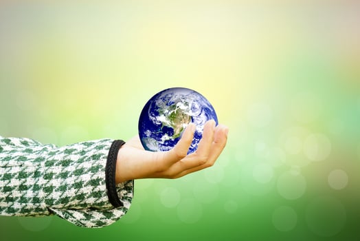 We love the world of ideas,Human help take care of the world, the world in human hands. Elements of this image furnished by NASA. photo