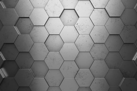 Futuristic and technological hexagonal background. 3d rendering photo