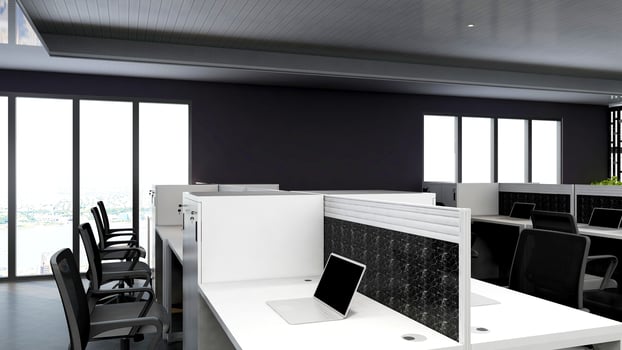 3D Render Office Workspace Modern Minimalist mockup photo