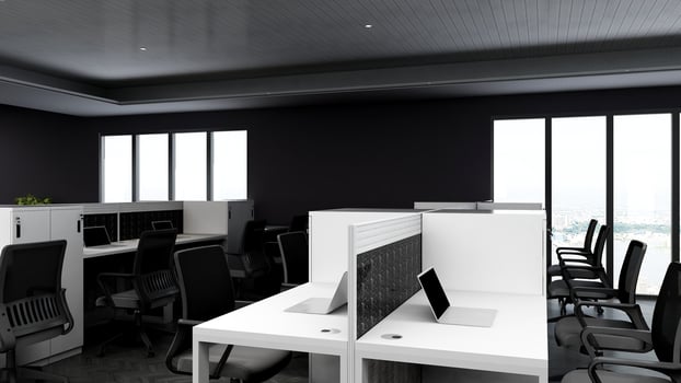 3D Render Office Workspace Modern Minimalist mockup photo