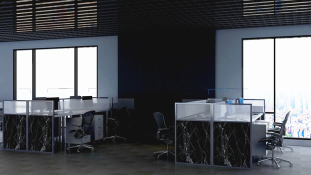 3D Render Office Workspace Modern Minimalist mockup photo