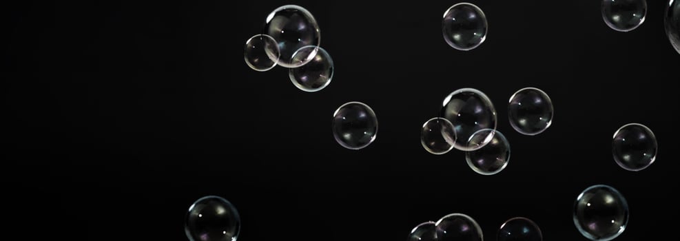 Soap bubble drop or Shampoo bubbles floating like flying in the air photo
