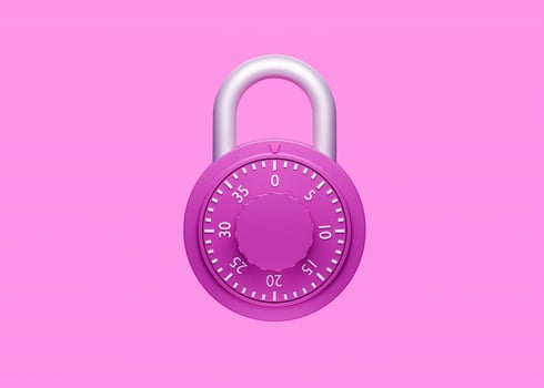 pink locked padlock 3d illustration photo