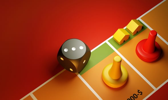 Close up boardgame. 3d illustration photo