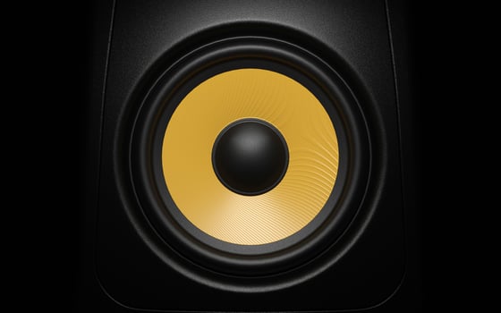 Speaker on dark. 3d render photo